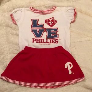Phillies onesie & skirt 6-9mo girls